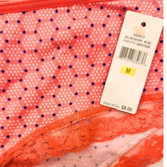 Salmon / Gray Size Medium Lace Trim Pretty Hipster St. EVE - Picture 3 of 3